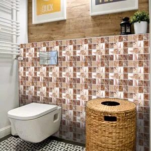 Self-adhesive mosaic tile stickers waterproof wall paper for kitchen bathroom home decor detail