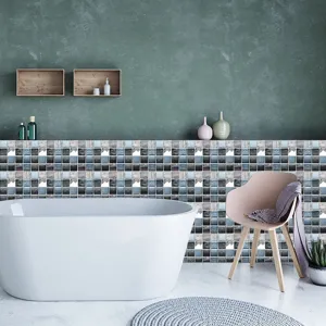 Mosaic tile stickers self-adhesive waterproof wall sticker for kitchen bathroom decor renovation