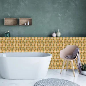 Detail view of the self-adhesive mosaic tile sticker with matte finish for home wall decor.