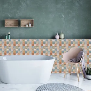 Self-adhesive mosaic tile sticker waterproof peel and stick wall decor for bathroom kitchen