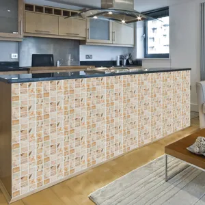 Self-adhesive mosaic tile sticker for kitchen backsplash and wall decor waterproof wallpaper.