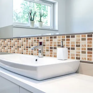Self-adhesive mosaic tile sticker for kitchen bathroom wall decoration waterproof wallpaper