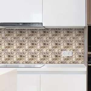 3D mosaic tile sticker self adhesive PVC kitchen backsplash wall decor DIY waterproof peel and stick