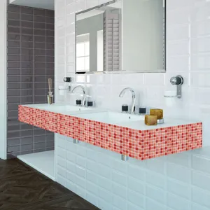 Adesivo per piastrelle a mosaico in pellicola di cristallo rosso per ristrutturazione casa PVC.