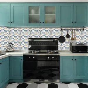 Adesivo per piastrelle a mosaico in pellicola PVC ristrutturazione parete dettaglio