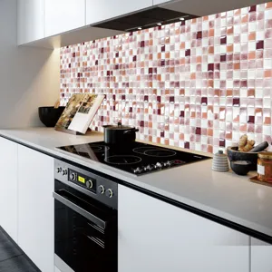 Adesivi per piastrelle a mosaico impermeabili pellicola lucida PVC cucina decoro