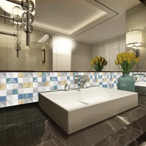 Autoadesivo per piastrelle a mosaico in film cristallo PVC per decorazione murale e bagno di casa.