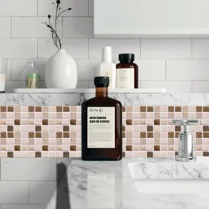 Autocollant carrelage mosaïque 3D étanche autocollant pour déco mur cuisine et salle de bain.