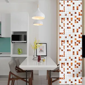 Adesivo per piastrelle a mosaico in PVC lucido per ristrutturazione pareti e decorazioni.