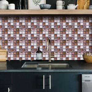 autocollant carrelage mosaique 3d adhesif mural detail pour decoration interieure