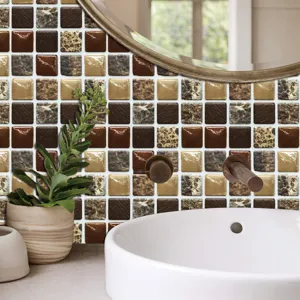 Autocollant de carrelage mosaique 3D adhesif decoration murale cuisine salle de bain
