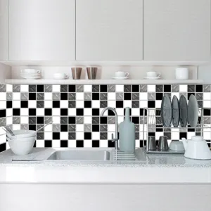 Sticker carrelage mosaique 3D autocollant pour cuisine decoration murale DIY facile a poser