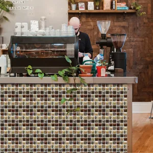 Sticker carrelage mosaique 3D impermeable autocollant pour decoration mur cuisine comptoir