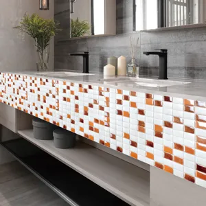 Adesivo piastrella mosaico cristallo PVC impermeabile autoadesivo decorazione dettaglio
