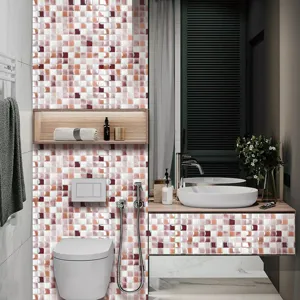 Adesivo per piastrelle a mosaico in cristallo PVC per arredamento murale, pellicola impermeabile