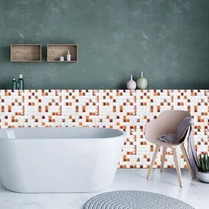 Adesivo per piastrelle a mosaico in PVC impermeabile per decorazione murale del bagno