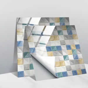 Adesivo per piastrelle mosaico in PVC, pellicola trasparente impermeabile per ristrutturazione.