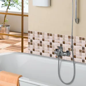 Autocollant de Carrelage Mosaïque 3D Imperméable Autoadhésif pour Décoration de Salle de Bain