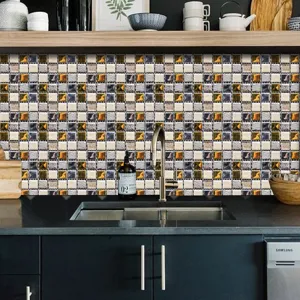 Stickers carrelage mosaïque autocollant 3D pour crédence cuisine étanche décoration murale DIY