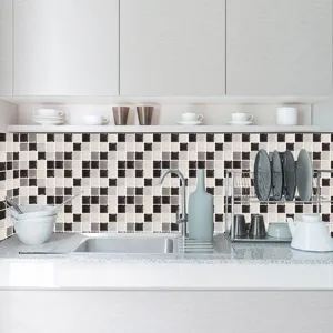Stickers carrelage mosaique 3D adhesif impermeable pour decoration mur de cuisine