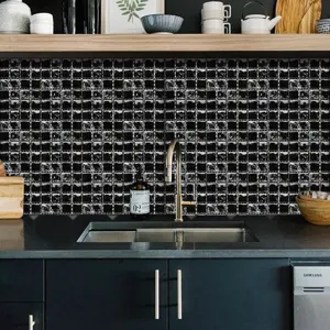 Autocollant de carreau de mosaique 3D impermeable adhesif pour decoration de cuisine