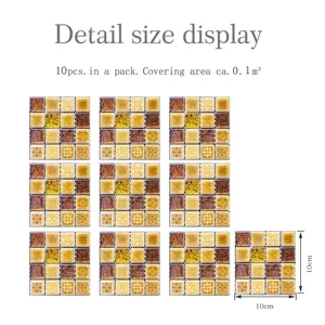 Stickers carrelage mosaique 3D autocollant PVC decoration murale affichage de taille