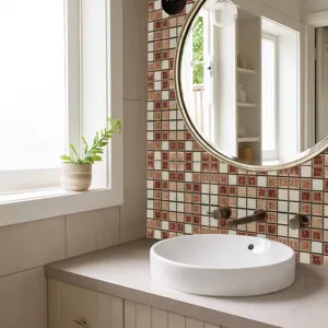 Sticker Carrelage Mosaïque 3D Auto-Adhésif Imperméable Autocollant Mural Déco Maison