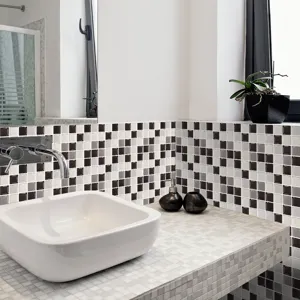 Autocollant carrelage mosaique 3D impermeable mural adhesif DIY pour cuisine salle bain.