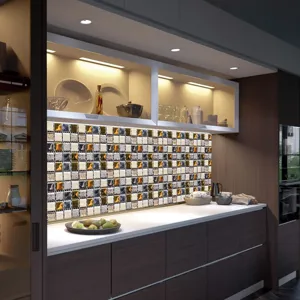 Adhesif mural carrelage mosaique 3D pour credence de cuisine, autocollant decoration.