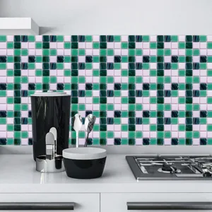 3D autocollant de carreaux de mosaique adhesif mur cuisine autocollant mural impermeable