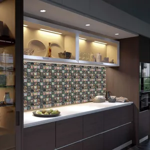 autocollant de carreau de mosaique 3d adhesif papier peint pour cuisine decoration