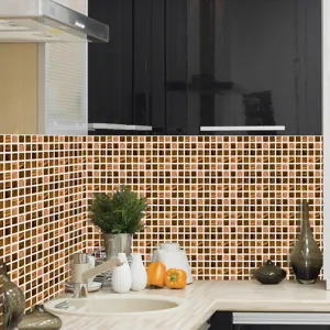 Sticker mural carreaux de mosaique 3D autocollant impermeable cuisine dosseret DIY