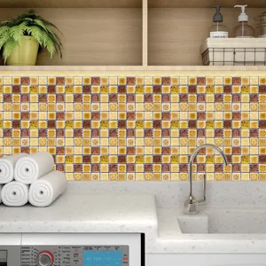 Autocollant 3D mosaique murale carrelage, papier peint PVC impermeable pour cuisine.