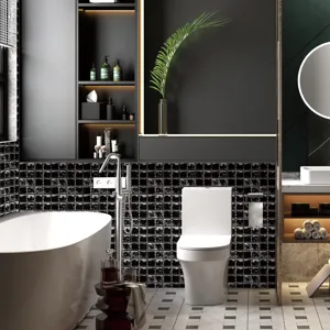 Sticker de carrelage mosaïque 3D autocollant imperméable pour déco salle de bains