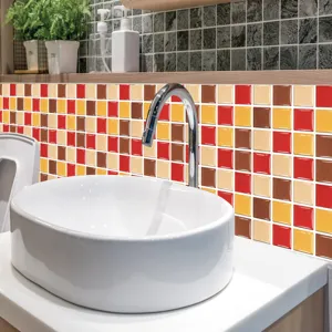 Sticker carreau de mosaique autocollant 3D etanche decoration murale cuisine salle