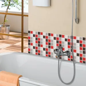 Autocollant carrelage mosaique 3D adhesif impermeable sticker mural pour salle de bain deco
