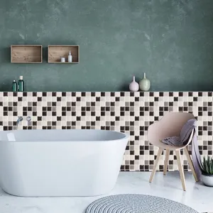 Autocollant carrelage mosaique 3D impermeable autocollant mural decor salle de bains detail