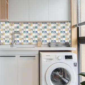 Adhesif mural carrelage mosaique geometrique 3D autocollant decoration cuisine de.