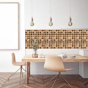 Moderne adhésif carrelage mosaïque 3D pour décoration murale cuisine, imperméable et facile.