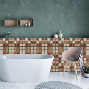 sticker carreau mosaique 3d impermeable autocollant mural pour decoration de salle de bain