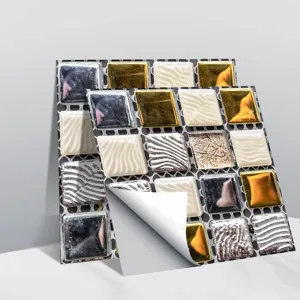Autocollant de carrelage mosaique 3D adhesif decoration murale DIY pour cuisine maison.