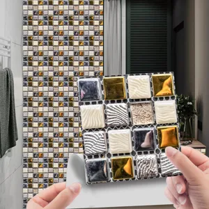 Autocollant de carreau de mosaique 3D autocollant imperméable décoration murale cuisine salle.