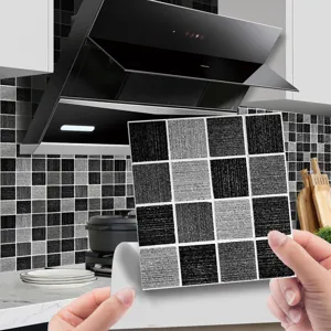 Autocollant de carrelage mosaïque 3D autocollant mural pour cuisine et salle de bain.