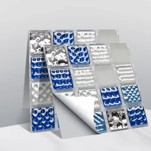Autocollants de carreaux de mosaïque 3D adhésifs PVC étanches décoration murale maison.