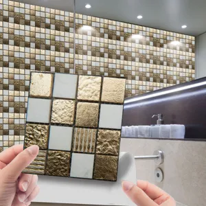 Sticker autocollant de carreaux de mosaïque 3D étanche décoration murale bricolage