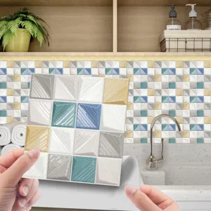 sticker carrelage mosaique 3d autocollant etanche pour decoration murale interieure