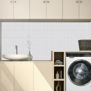 Adhesivos para azulejos autoadhesivos impermeables decoracion de pared cocina cuadricula