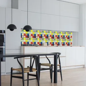 Autocollant de carrelage mosaïque 3D étanche pour crédence de cuisine, décoration murale en PVC.