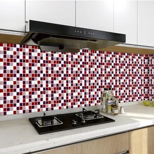 Pegatina autoadhesiva de azulejos de mosaico para cocina impermeable papel pintado