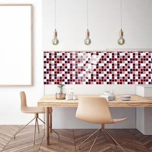 Adhesivo para azulejos de cocina impermeable papel pintado mosaico autoadesivo salpicadero